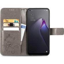 Oppo Oppo 8 Deri Kılıf Kapak Kapak Dört Yapraklı Yonca Kısa Kayış (Yurt Dışından)