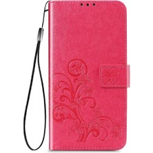Vivo Y20 Için Kılıf Deri Kılıf Kapak Kapak Kısa Kayış Dört Yapraklı Yonca (Yurt Dışından)