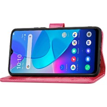Vivo Y20 Için Kılıf Deri Kılıf Kapak Kapak Kısa Kayış Dört Yapraklı Yonca (Yurt Dışından)