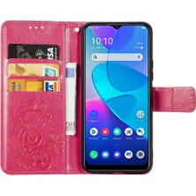Vivo Y20 Için Kılıf Deri Kılıf Kapak Kapak Kısa Kayış Dört Yapraklı Yonca (Yurt Dışından)