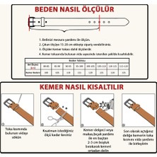 Parscraft  Deri Erkek Kemer 4,5 cm Karışık Desenli Taba Kot Pantolon Spor Kemer