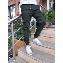 Tarz Cool Erkek Bej Paça Lastikli Likralı Jogger Pantolon