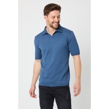 Tarz Cool Erkek Siyah Triko Polo Yaka T-Shirt