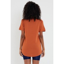 Tarz Cool Kadın Açık Pembe Pis Yaka Salaş T-Shirt KTCPS001R07S