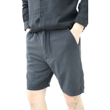 Tarz Cool Erkek Musli Bağcıklı Keten Şort