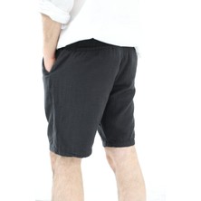 Tarz Cool Erkek Musli Bağcıklı Keten Şort