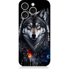 Teknomeg Apple iPhone 15 Pro Max Uyumlu Yalnız Kurt Desenli Silikon Kılıf