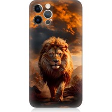 Teknomeg Apple iPhone 12 Pro Max Uyumlu Yırtıcı Aslan Kral Desenli Silikon Kılıf