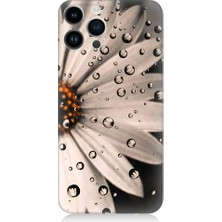 Teknomeg Apple iPhone 14 Pro Max Uyumlu Papatya ve Su Damlaları Desenli Silikon Kılıf