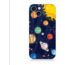 Teknomeg Apple iPhone 15 Plus Uyumlu Gezegenler ve Yıldız Haritası Desenli Silikon Kılıf