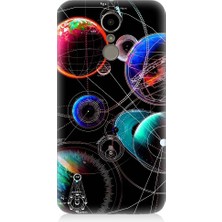 Teknomeg Lg K10 2017 Uyumlu Sci Fi Gezegenler ve Vektörler Desenli Silikon Kılıf