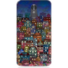 Teknomeg Lg Stylus 3 Uyumlu Minyatür Evler ve Gece Desenli Silikon Kılıf