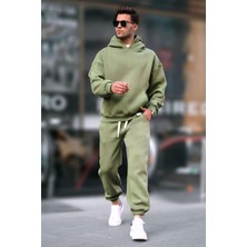 Yakamel Erkek Oversize 3 Iplik Içi Pamuklu Eşofman Takımı