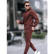 Yakamel Erkek Oversize 3 Iplik Içi Pamuklu Eşofman Takımı