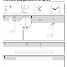 GRNLight 30-60-90-120 cm Anahtarlı Mutfak Tezgah Aydınlatması-Tak Çalıştır-1,5 mt Enerji Kablolu