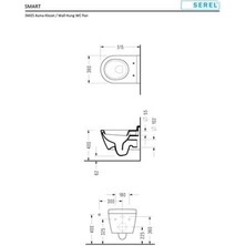 Serel Smart Kanalsız Asma Klozet + Serel Beta Yavaş Kapanan Klozet Kapağı (SM26ODS110H+223BT00002)