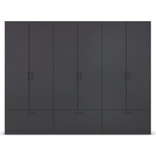 T Designo Alev Giyinme Dolabı - Çok Amaçlı Dolap - Gardırop 270 Cm-6 Kapaklı-3 Çekmeceli