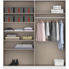 T Designo Almina Giyinme Dolabı - Çok Amaçlı Dolap - Gardırop 180 Cm-4 Kapaklı