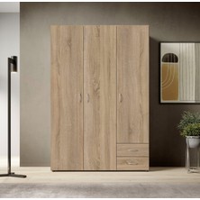 T Designo Ahu Giyinme Dolabı - Çok Amaçlı Dolap - Gardırop 120 Cm-3 Kapaklı-2 Çekmeceli