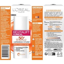 L'Oréal Paris Revitalift Clinical %12 Saf C Vitamini Aydınlatıcı Serum & Spf 50+ Uv Korumalı Yüz Güneş Kremi 50 ml