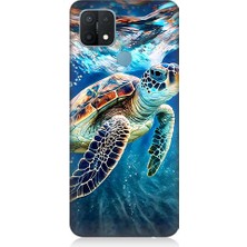 Teknomeg Oppo A15 Uyumlu Deniz Kaplumbağası Desenli Silikon Kılıf