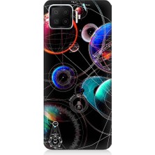Teknomeg Oppo A73 Uyumlu Sci Fi Gezegenler ve Vektörler Desenli Silikon Kılıf