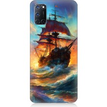 Teknomeg Oppo A92 Uyumlu Kızıl Deniz Yelkenli Gemi Desenli Silikon Kılıf