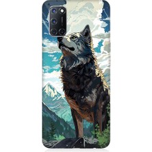 Teknomeg Oppo A52 Uyumlu Fantastik Bulutlar ve Kurt Desenli Silikon Kılıf