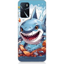 Teknomeg Oppo A55 Uyumlu Köpekbalığı Desenli Silikon Kılıf