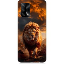 Teknomeg Oppo A74 Uyumlu Yırtıcı Aslan Kral Desenli Silikon Kılıf