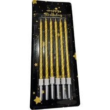 Kidspartim Spiral Gold Ince Mum 14 cm 6 Lı