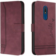 Manyi Mall Nokia C3 Flip Folio Cüzdan Için Pu Deri Kart Yuvaları El Telefon Kılıfı (Yurt Dışından)