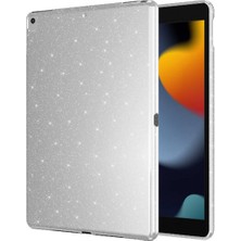 Apple iPad 10.2  2020 8.nesil ile Uyumlu Simli Tasarımlı Tablet Kılıfı