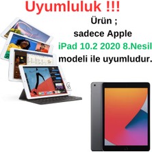 Apple iPad 10.2  2020 8.nesil ile Uyumlu Simli Tasarımlı Tablet Kılıfı