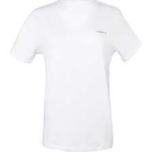 Lumberjack 4m Wb V Neck 11CT126 4fx Kadın Günlük Tişört 101503846 Beyaz
