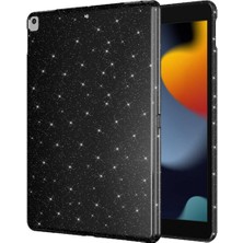 Coolacs Apple iPad 10.2  2020 8.nesil ile Uyumlu Simli Tasarımlı Tablet Kılıfı