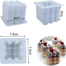 Haicheng Shop A01 Stili Mini 3D Rubik Küp Pişirme Mus Kek Kalıbı Silikon Kare Kabarcık Tatlı Kalıpları Mutfak Bakeware El Yapımı Mum Alçı Kalıp (Yurt Dışından)