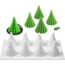 Haicheng Shop Resim Stili Olarak 8 Kavite Noel Ağacı Şekilli Silikon Kek Kalıbı Mum Kalıbı Kurabiye 3D Pişirme Araçları Mum Yapımı (Yurt Dışından)