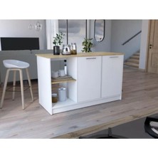 T Designo Bengi Mutfak Adası - ANTRASIT-150 Cm-Oturma Alanlı-Masa