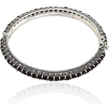 Midyat Nurtaş Gümüş Oniks ve Markazit Taşlı Kadın Gümüş Bilezik 201022830