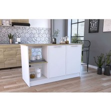 T Designo Kumsal Mutfak Adası - BEYAZ-120 cm