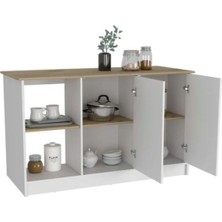 T Designo Kumsal Mutfak Adası - BEYAZ-120 cm
