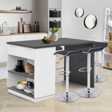 T Designo Milena Mutfak Adası - Alt Modül 130 cm Beyaz - Antrasit