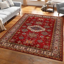 Vagonik Klasik Afgan Türkmen Otantik Kilim Desenli Dijital Baskılı Halı Kaydırmaz Tabanlı Yıkanabilir Halı