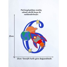 Alvina Atölye Uzay Figürlü Çocuk Odası Harf Duvar Dekoru - Bioplastik