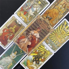 Chaoduo Shop TT95 Tarzı Yeni Altın Art Nouveau Tarot Kartları Masa Oyunu Kartları Ingilizce Kehanet Tarot Tatil Aile Hediye Parti Oyun Kartı (Yurt Dışından)