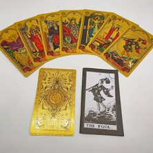 Chaoduo Shop Retro Tarzı Rehberli Yeni Plastik Binici Tarot Altın Folyo Suya Dayanıklı Kartlar Oyunu (Yurt Dışından)