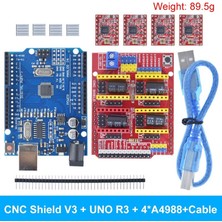 Brettablata Tzt Cnc Kalkanı V3 Oyma Makinesi 3D Baskı + 4 Adet DRV8825 Veya A4988 Sürücü Genişletme Kartı Arduino + Uno R3 USB Kablosu ile (Yurt Dışından)