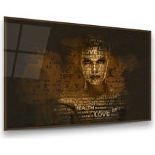 Glass Art Kadın ve Yazılar Yatay Cam Tablo