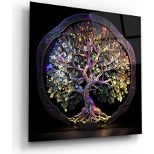 Glass Art Hayat Ağacı 2 Kare Cam Tablo